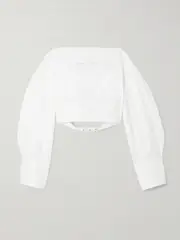 [Jacquemus] Jacquemus - Casaco Open-back Cotton-poplin Blouse - White - FR 40 FR 40 White