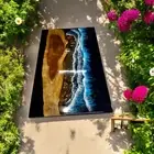 Black Resin Epoxy Console Dining Table Ocean Wave Room Interior Furniture Decors