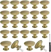 Vintage Cabinet Knobs with Screwdriver, 24Pcs Chic Drawer Knobs Drawer Pulls Door Knobs, Antique Brass Kitchen Cabinet Pulls Cabinet Handles with Screws for Dresser Cupboards Door
