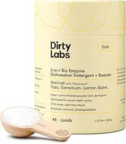 Dirty Labs | Dishwasher Detergent and Booster | Aestival Scent | 48 Loads (1 lb) | Ultra Clean, Spot Free, Quick Wash Optimized | Hyper Concentrated