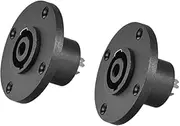 XYWHPGV 4-Pin Speakons Panel Mount Connector,Audio Speaker Jack Twist Lock,Round Speaker Jack Plate with Metal Insert,2Pcs(09c52 e87ea d60c2 fb0bf 4bc5b 5f396