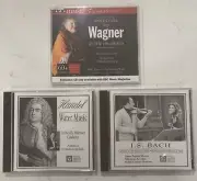3 Sealed Great Composer CDs Handel Wagner Bach Water Music 2 Violins Wesendonck