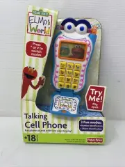 New Sesame Street Elmo's World Talking Cell Phone Flip Phone Fisher Price 2002