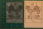 Vase With 12 Sunflowers Van Gogh Large UM rubber stamp