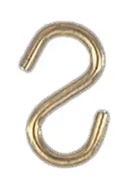 B&P Lamp 3/4" Brass Plated Steel "S" Hook