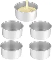 5Pack 5 Inch Cake Pan, Mini Cake pan, Round Aluminum Cake pan, Used for Family Gatherings to Bake Mini Cake Pizza, Quiche