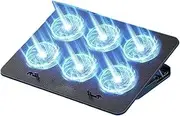 Laptop Cooler 13-18Inch Gaming Laptop Cooler Six Fan Adjustable Wind Speed 2 USB Port LED Light Notebook Cooling Pad Laptop Cooler Stand