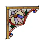 Stained Glass Corner Window Panel Handcrafted Tiffany style Art Glass Suncatcher