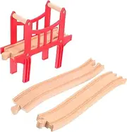 1 Set Train Bridge Track Model Wooden Train Track Accessories Railway Toys Trains Scene Layout Props Toy for Kids Toddlers