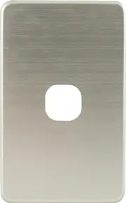 QCE Slimline 1 Gang Switch Brushed Silver Metal Cover