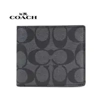 在飛比找momo購物網優惠-【COACH】C Logo防刮皮革小牛皮內裏八卡短夾