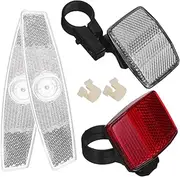 JOINPAYA 1 Set Bikes Front and Rear Reflectors Kit Bicycle Lights Cycling Safety Warning Reflectors Road Bikes Safety Reflection Kit for Handlebar Seatpost