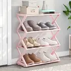 Steel Pipe X-Shaped Shoe Rack Dustproof Shoes Storage Cabinet Dormitory