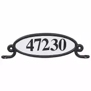 Gibraltar Mailboxes MBPLAQ0BAM Reflective Address Number Plaque, Black Plastic -