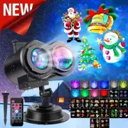 Christmas Snowflake Projector LED Moving Snowfall Laser Light Landscape Outdoor