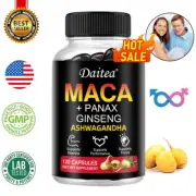 Maca Capsules - Containing Ginseng and Ashwagandha - Provide Natural Energy