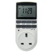 AC 230V Smart Home Plug-in LCD Display Clock Summer Time Function 12/24 Hours Changeable Timer Switch Socket, UK Plug