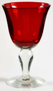 Blown Glass Red Goblet Wine Water Cocktails Barware Bar Gift Wedding Gift Drinks