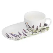 2pc Ashdene Lavender Fields Floral 500ml Mug/Plate Set New Bone China Tableware