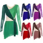 Womens Dresses Ballet Bodysuit Skate Dress Party Uniforms Modern Color Rumba