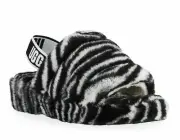 UGG Fluff Yeah Zebra Print Shearling Slippers Style: W/112248 Size: US 5