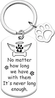 Dog Memorial Gifts For Loss Of Dog Pet Memorial Gifts For Cat Pet Loss Keychain Dogs Bereavement Present Loss Sympathy Gift, White