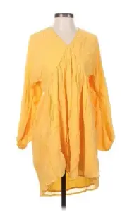Anthropologie Let Me Be Boho V-Neck Balloon Sleeve Flowy Mini Dress NWT Sz S