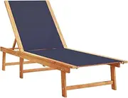 Camping Sunloungers Reclining Patio ChairsSun Lounger Blue Solid Wood Acacia and**