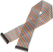 uxcell IDC Rainbow Wire Flat Ribbon Cable 2.54mm Pitch 40 Pin Connection Line FC Dual Female Black Connector for DIY Experiment 2 Ft Length 1 Pcs