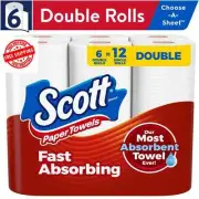 Scott Choose-a-Sheet Paper Towels, 6 Double Rolls