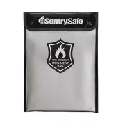 SentrySafe Fire and Water Resistant Portable Bag with Zipper for Money or Doc...