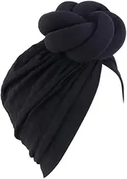 [Generic] Stretch Turban Hats for Women, Knot Headwraps Soft Pre Tied Bonnet Hair wrap Pretied for Black Women