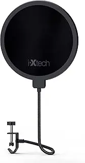 IXTECH Pop Filter for Mic Pop Filter for Blue Yeti Microphone Pop Filter Mic Pop Filter Dual Layered Sound Shield Guard Windscreen with a Flexible 360 Degree Gooseneck Clip Stabilizing.