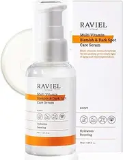RAVIEL Multi Vitamin Dark Spot & Blemish Care Face Serum for All Skin Types, Dry, Sensitive, Dark Spot Remover, 7 Hyaluronic Acid, Snail Mucin, Anti Aging, Deep Hydrating (1.69 oz x 1)