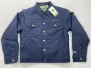 John Deere Boys Trucker Jacket Medium 8 New Blue Sherpa Lined NWT