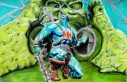 TURTLES OF GRAYSKULL original art HE-MAN motu TMNT Masters of the Universe 11x17