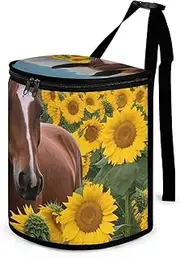 Car Garbage Bag, Horse and Sunflower Print Car Trash Can Car Trash Bag Car Garbage Organizer Car Garbage Can with Lid