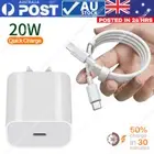 20W USB-C Fast PD Power Wall Charger Adapter For iPhone 13 12 11 Pro Max 8 Cable
