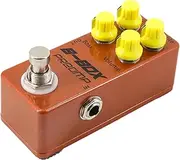 zolyet Guitar B-Box Preamp Pedal Electric Guitar Effects Pedal True Bypass Zinc Alloy Shell DC 9V 6.35mm Input/Output face/Treble/Bass/ 4 Knobs Guitar B-Box Preamp Effector Orange