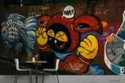 3D Cartoon Graffiti Wallpaper Wall Mural Removable Self-adhesive 134