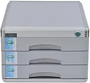 VUCICA Desktop File Cabinet, Drawer Organizer 3-Layer Lockable with Blank Label, for A4 File Storage