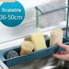 Towel Hanging Rack Telescopic Sink Storage Shelf with for Kitchen Organization