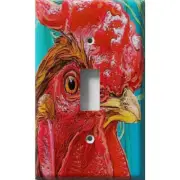 SnazzySwitch Red Red Rooster Decorative Light Switch Plate Cover
