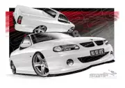 HOLDEN VU SS UTE HERON WHITE A2 FRAMED PRINT (HC12A)