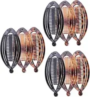 CALLARON 9pcs Banana Clip Hair Comb Stylish Ponytail Holders Bright Leopard Prints Easy to Use Hair Styling Tools
