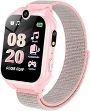 Volga Kids Smart Watch for Boys Girls,1.69'' HD Touchscreen Toys Watches with Dual Cameras,Game,Video Recorder Player,Music Player Toddler Smart Watch for Kids Age 4-12 Year Children Gifts(Pink)