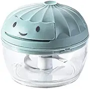 Manual Food Chopper Stainless Steel Blades Hand Chopper Pull String Hand Food Shredder for Vegetable Onions Meat Garlics Chopper (Blue, One size)