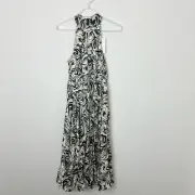 Diane Von Furstenberg Halter Neck Dress Nicola Marble Black Print Size 4