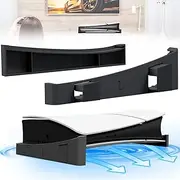PS5 Slim Horizontal Stand, Minimalist Design Base Compatible With PlayStation 5 Disc & Digital Editions, Upgrade Accessories Holder for Console (Black)