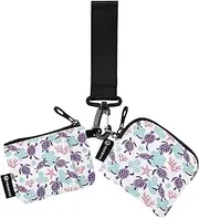 [SEINDUS] Turtle Wristlet Wallet for Women, Detachable Dual Pouch Wristlet, Mini Zip Around Wallet Portable Coin Purses, Turtle, one size, Fashion